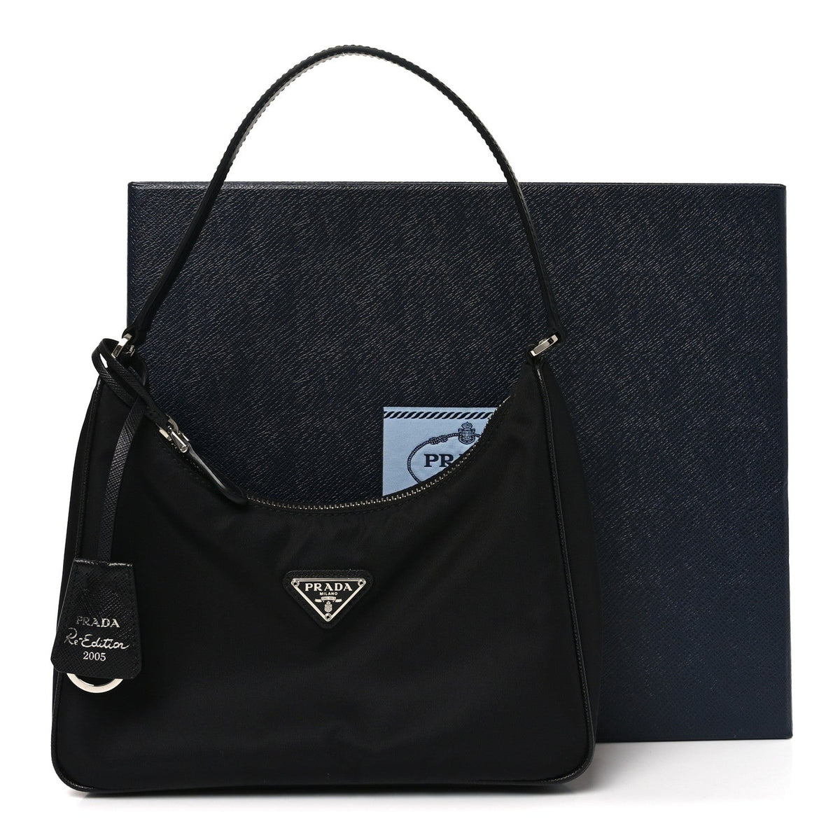 Tessuto Nylon Saffiano Mini Re-Edition 2005 Bag Black
