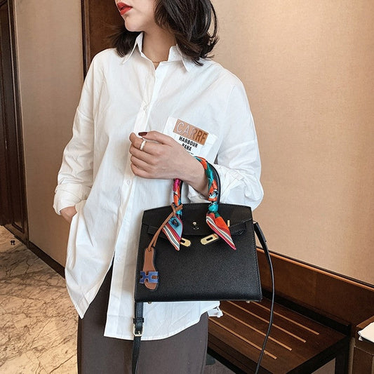 Muticolor Single-Shoulder Crossbody Square Kelly Bag