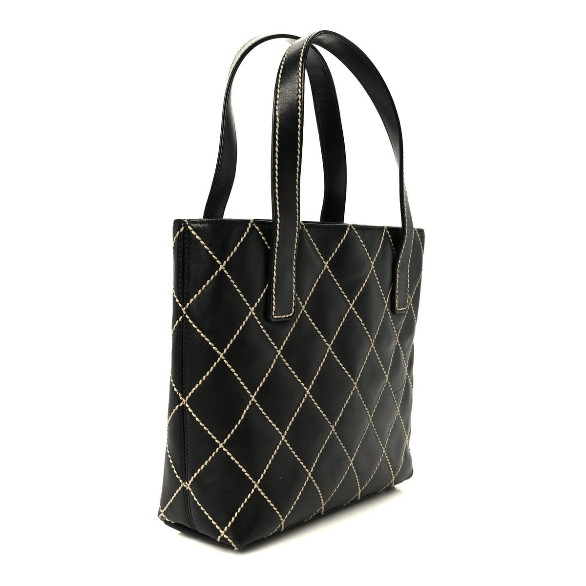 Calfskin Wild Stitch Tote Black
