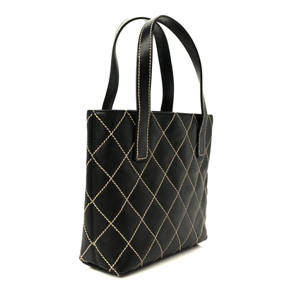 Calfskin Wild Stitch Tote Black