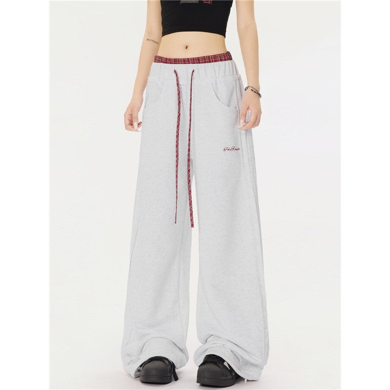 High Street Drop Crotch Sweatpants Color Block