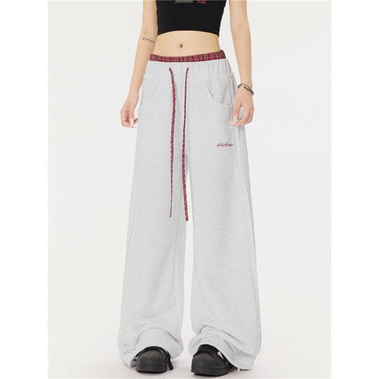 High Street Drop Crotch Sweatpants Color Block