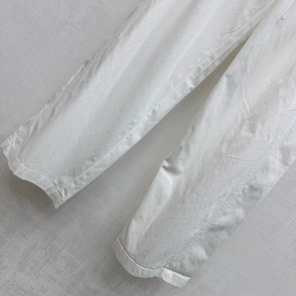 Miu Track Pants White Cotton Tencel Fabric 350246