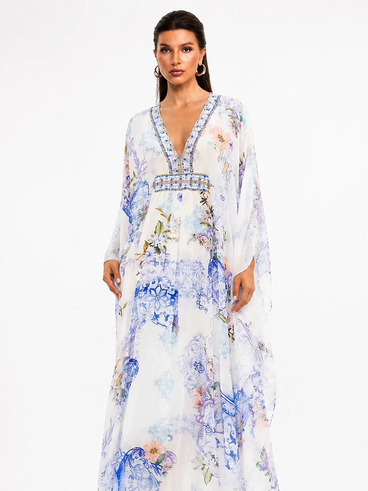 Natalia Floral Print Chiffon Maxi Dress