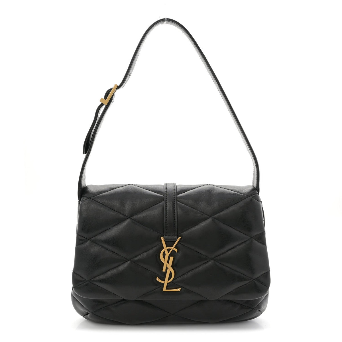 Lambskin Quilted Le 57 Diamond Shoulder Bag Black
