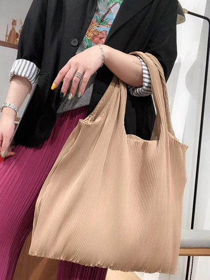 Pleated Solid Color Bags Handbags