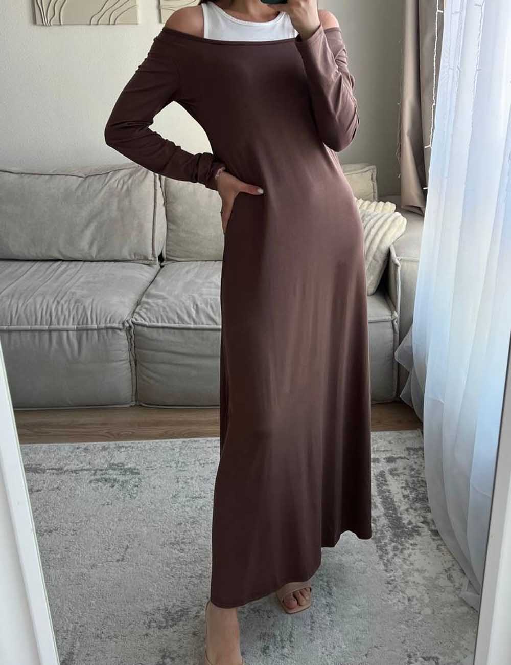 Splicing Fake Two-Piece Elegant Maxi Dress