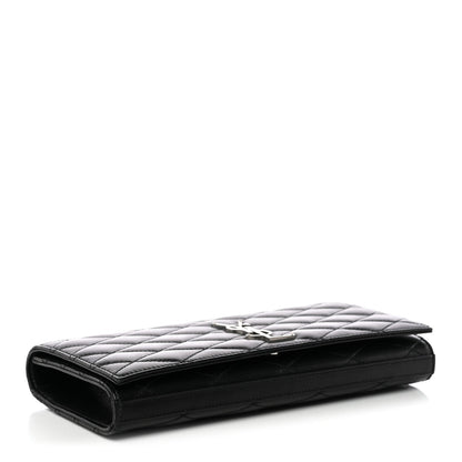 Lambskin Quilted Kate Clutch Black