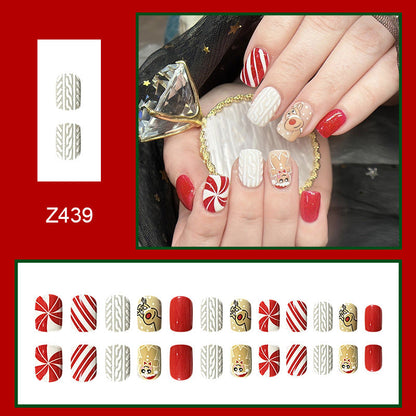 Red Christmas Embossed Gingerbread Man Wearing Manicure