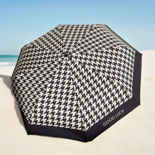 Rano - Houndstooth Print Compact Umbrella (Auto/Manual)