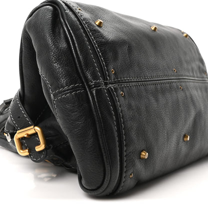 Calfskin Medium Paddington Satchel Black