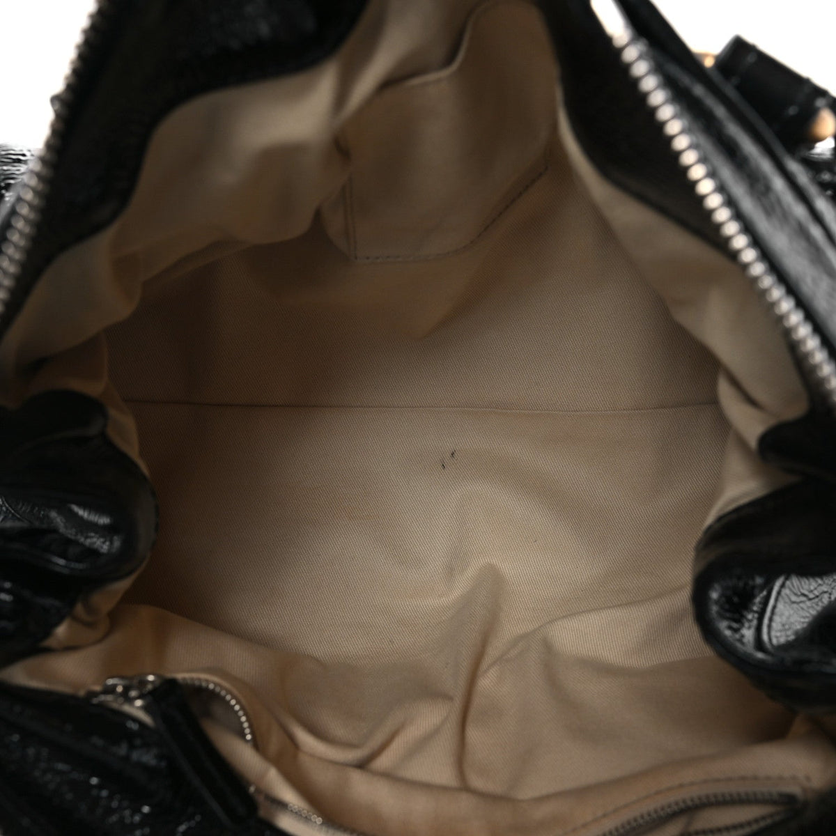 Crinkled Patent Medium Paddington Satchel Black