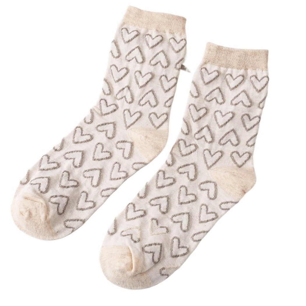 Rufia - Women's Vintage Mid-Calf Quarter Socks - Classsic &amp; Delicate