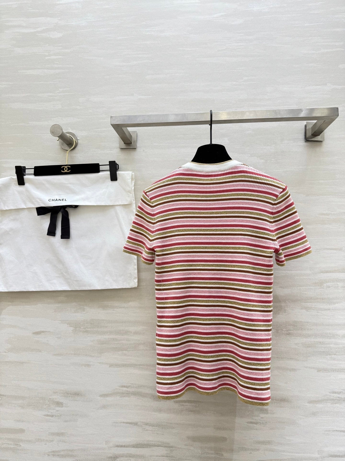 CC Button-down Striped Knit Sweater 344736