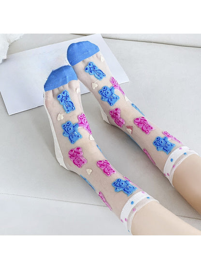 Rufia - Retro Cute Thin Mid-Calf Socks - Sweet &amp; Breezy