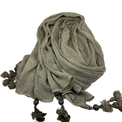Scarvii - Large Color-Block Scarf With Fringe