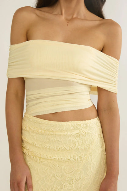 Lorely Off-Shoulder Lace Maxi Dress Butter