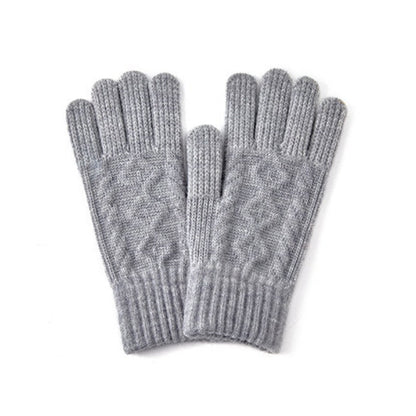Candy Color Simple Twist Knit Gloves