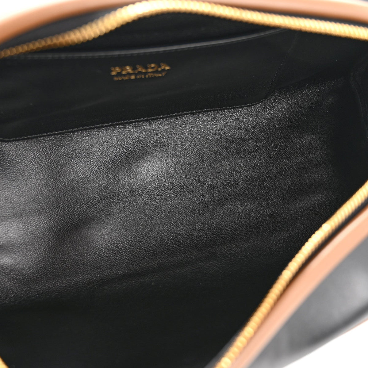 Soft Calfskin Swing Shoulder Bag Black Hazelnut