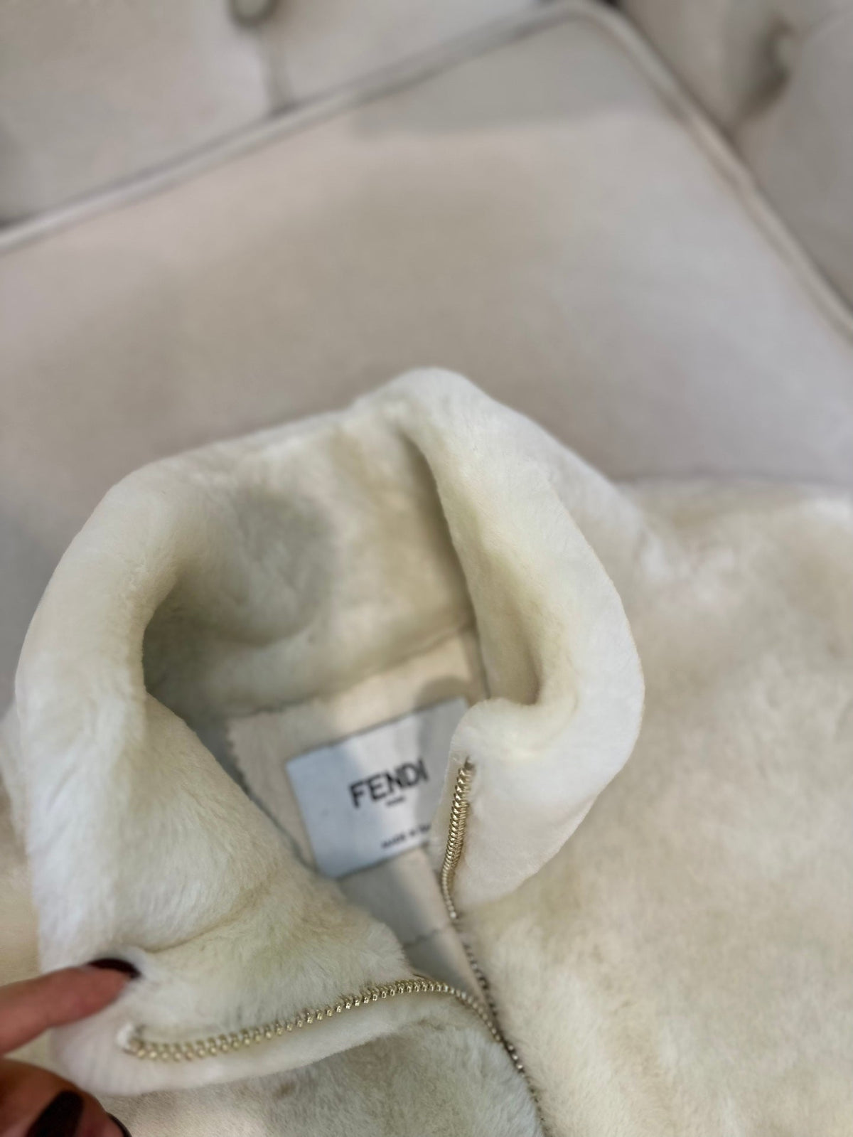Fendi 25AW Merino Shearling White Vest