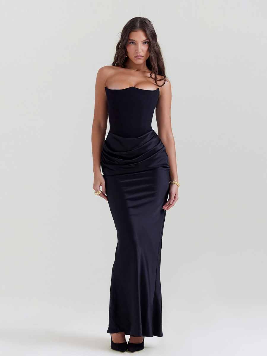 Genevieve Strapless Corset Maxi Dress