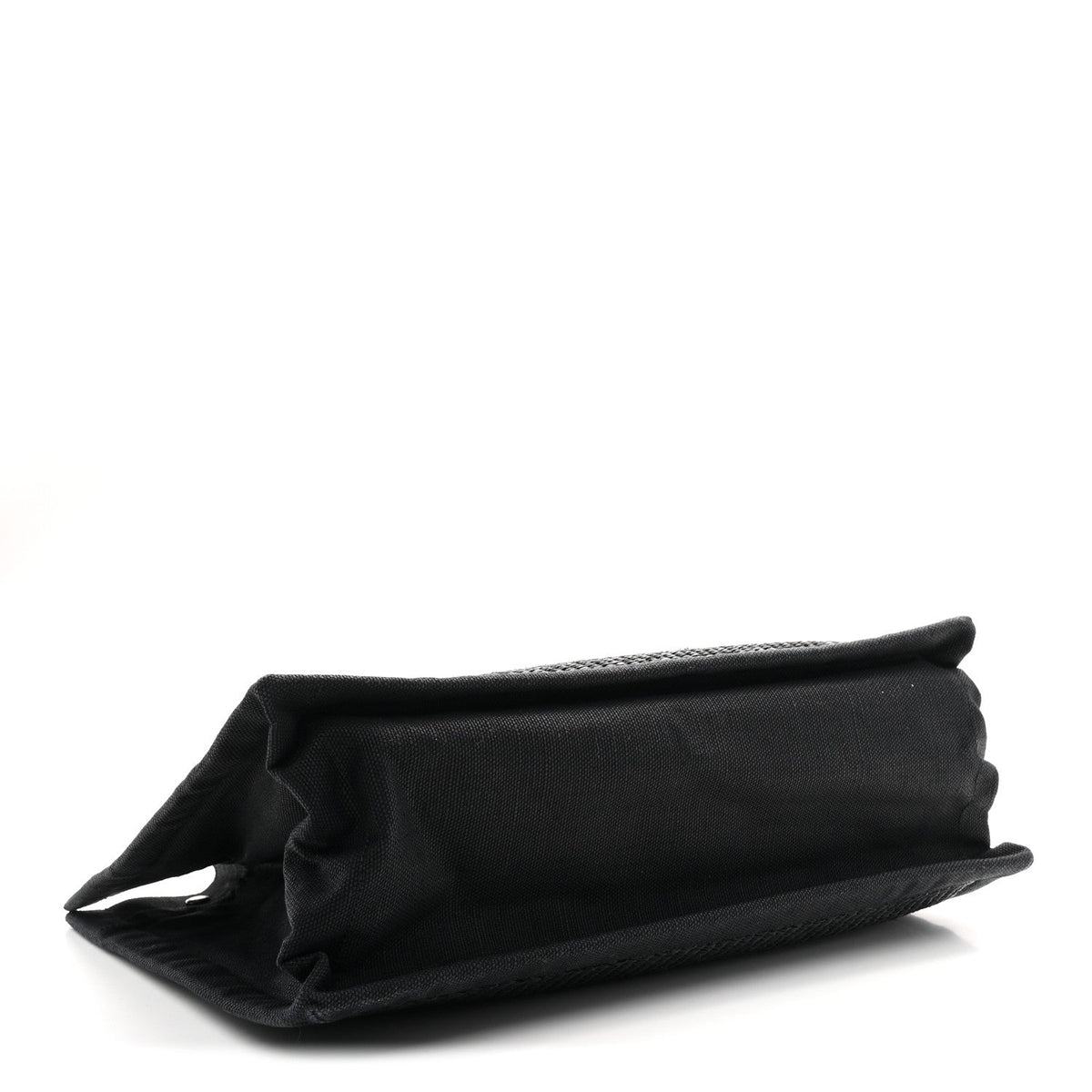 Raffia Linen Calfskin Rive Gauche Tote Black