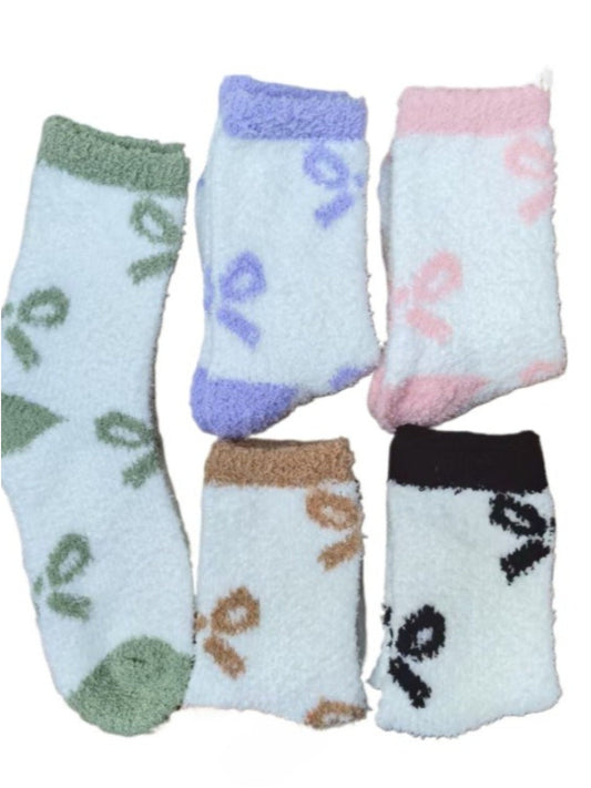 Rufia - Cute Thickened Mid-calf Socks with Bow Patterns