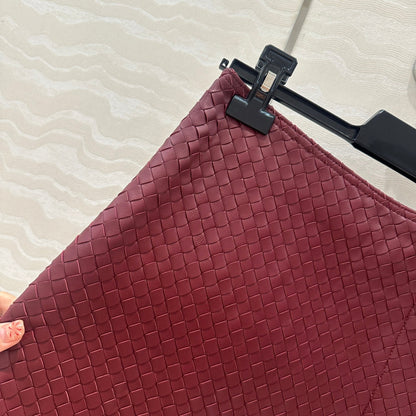 BV Skirt in Burgundy Lambskin