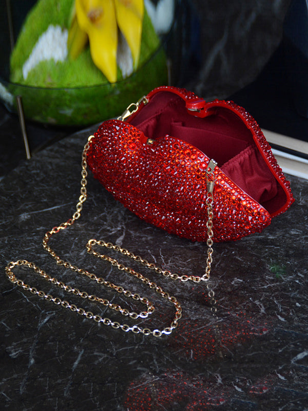 Chains Figure Geometric Rhine Stones Crossbody Bags