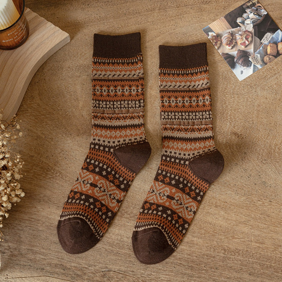 Rufia - Geometric Pattern Autumn Winter Socks