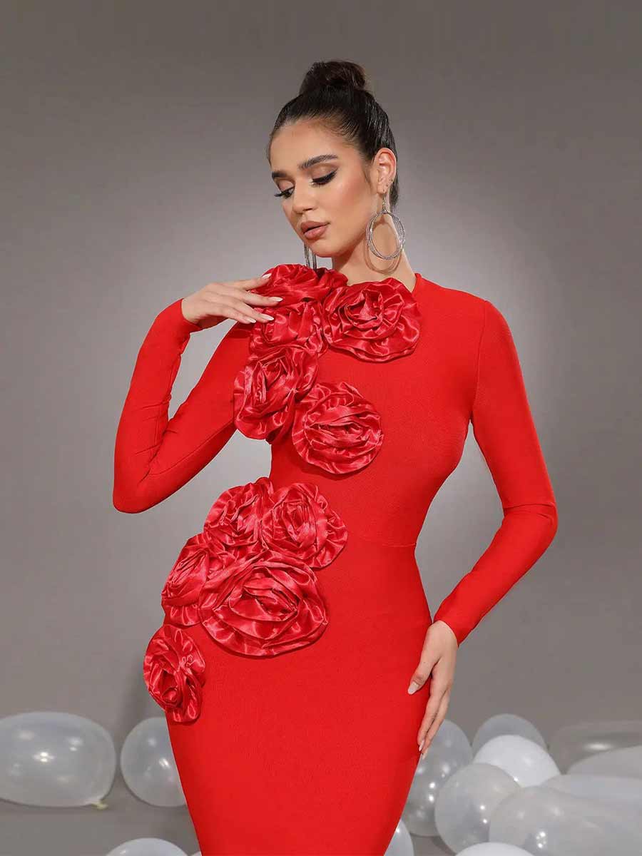 Marcella Flower Bandage Maxi Dress