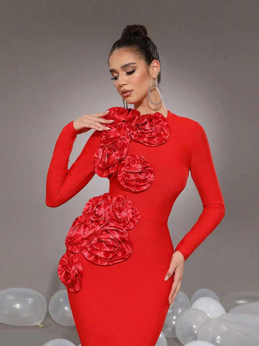 Marcella Flower Bandage Maxi Dress
