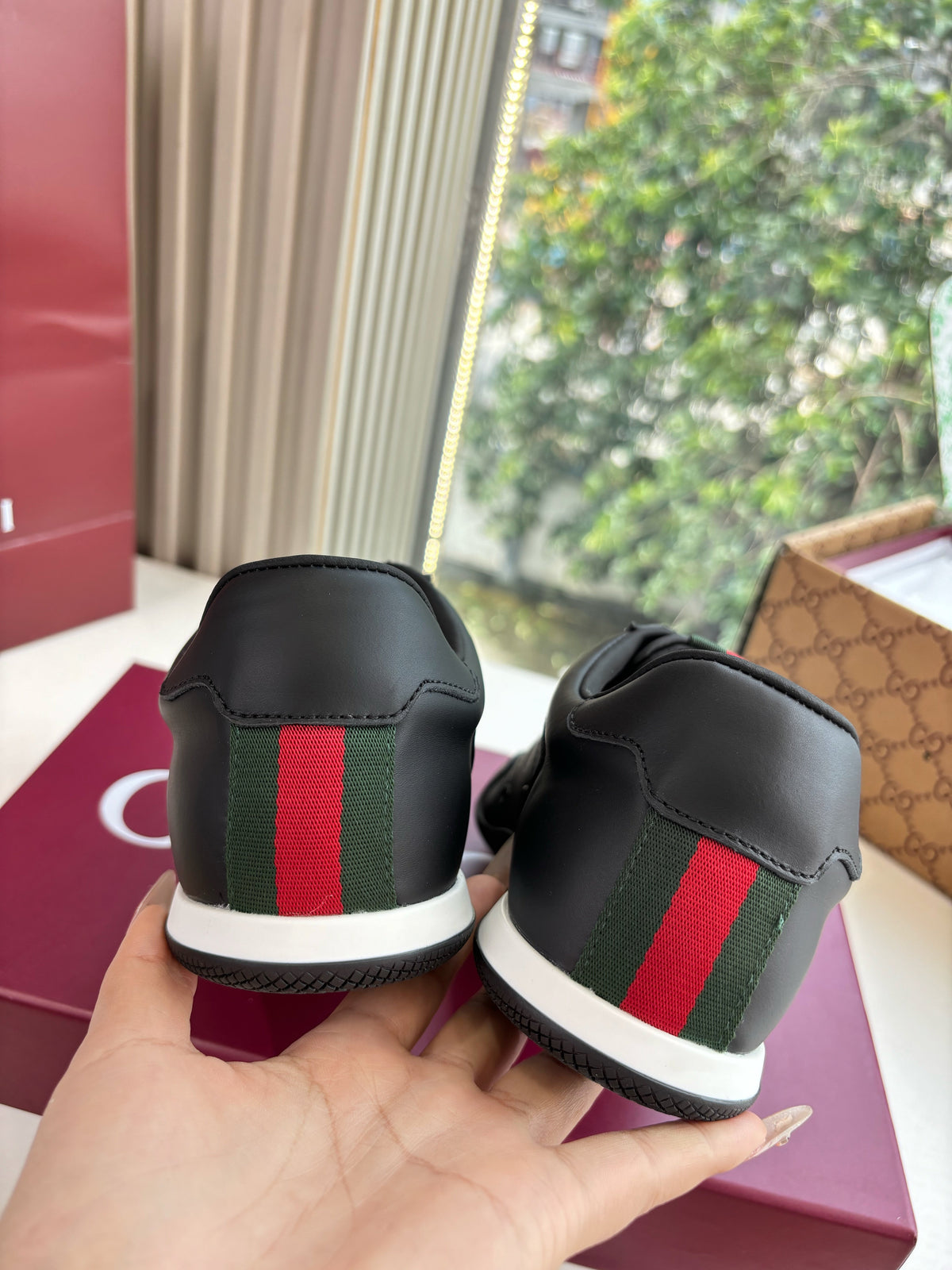Gucci Shift Damensneaker Varianten Schwarzes Black Leder 506842
