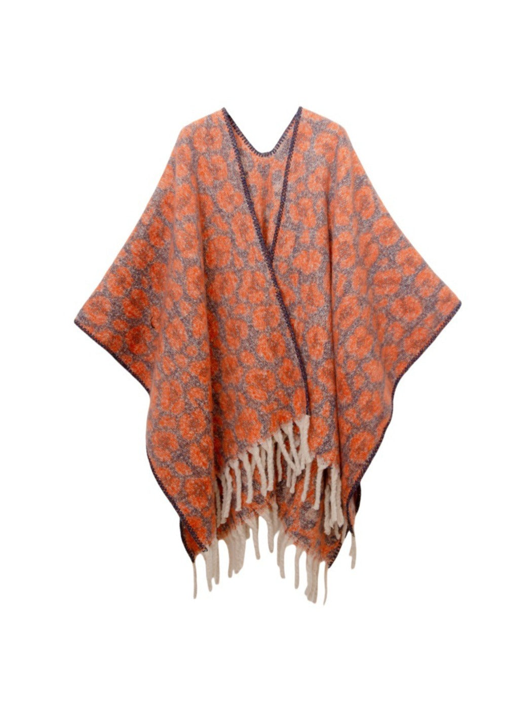 Scarvii - Thick Leopard Printed Wrap Shawl with Tassels