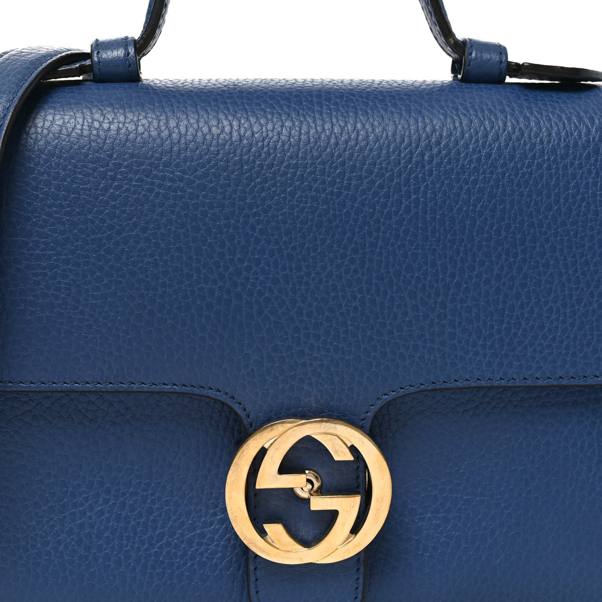 Dollar Calfskin Interlocking G Top Handle Shoulder Bag Caspian