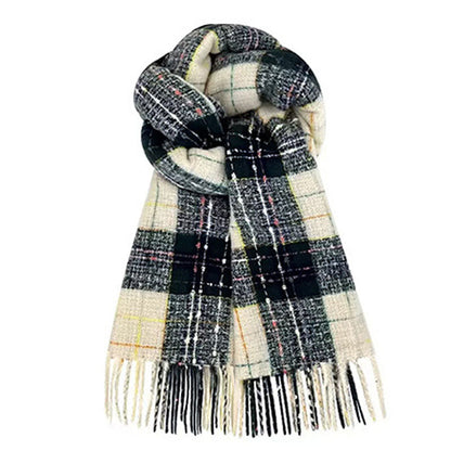 Classic Plaid Thicken Warm Christmas Theme Shawl