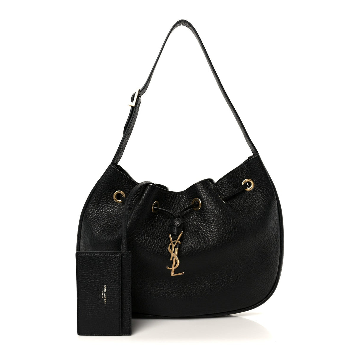 Grained Deerskin Paris VII Small Flat Hobo Black
