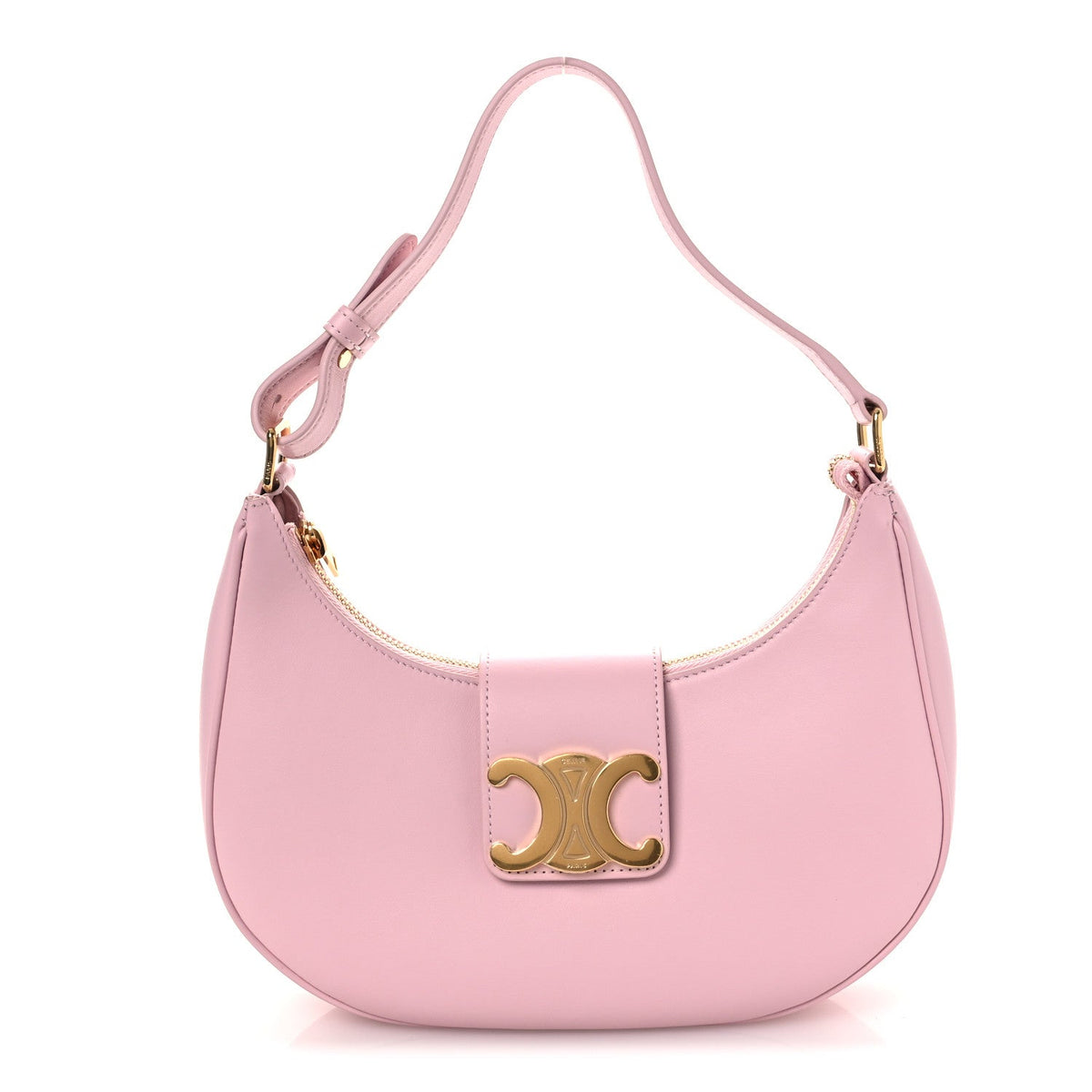 Smooth Calfskin Medium Strap Ava Triomphe Shoulder Pastel Pink