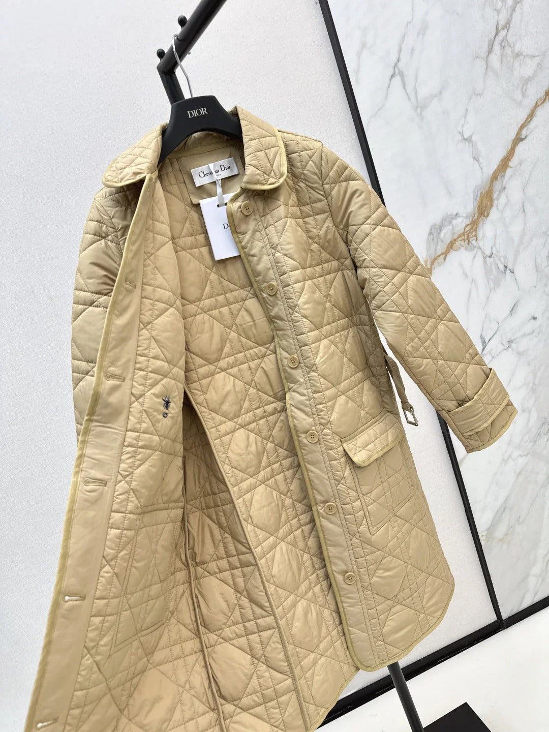 DIOR 25S LONG STAND COLLAR COAT 531
