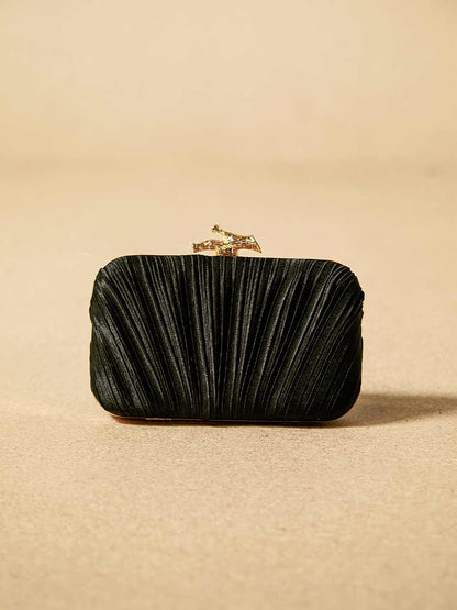 Noelle Branch Clasp Texture Clutch