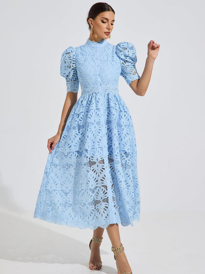 Jocelyn Sky Lace Midi Dress
