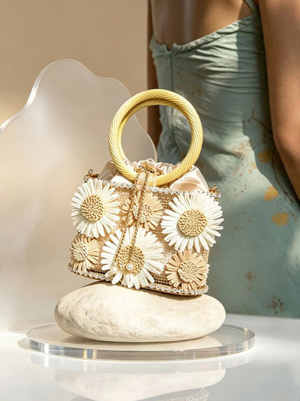 Clara Daisy Rhinestone Handbag