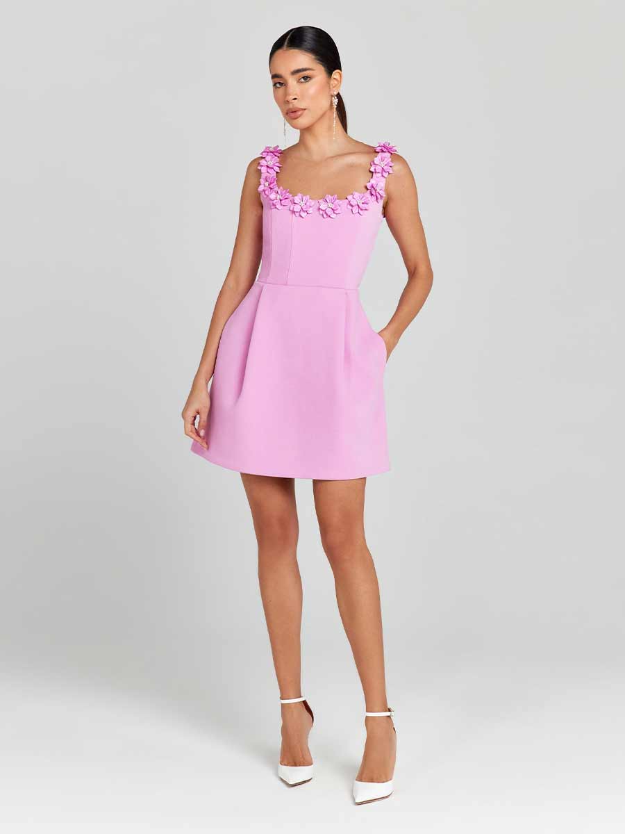Ariella Floral Halter Mini Dress