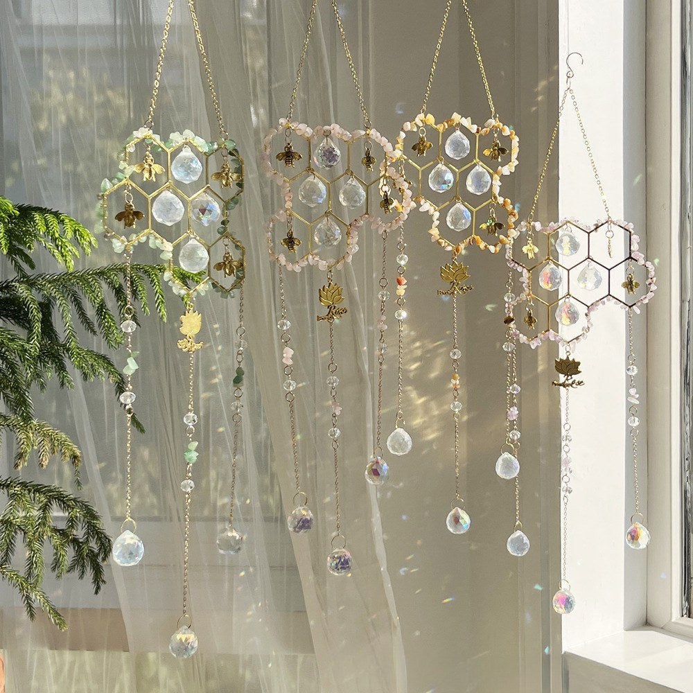 Stone Cross Bee Crystal Home Hangings