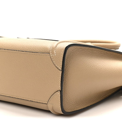 Drummed Calfskin Nano Luggage Dune
