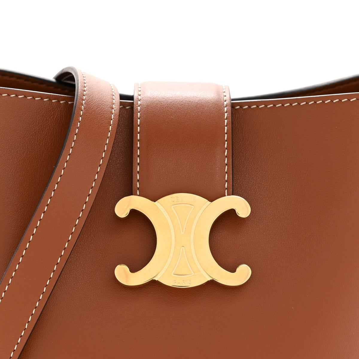 Smooth Calfskin Triomphe Small Louise Bag Tan