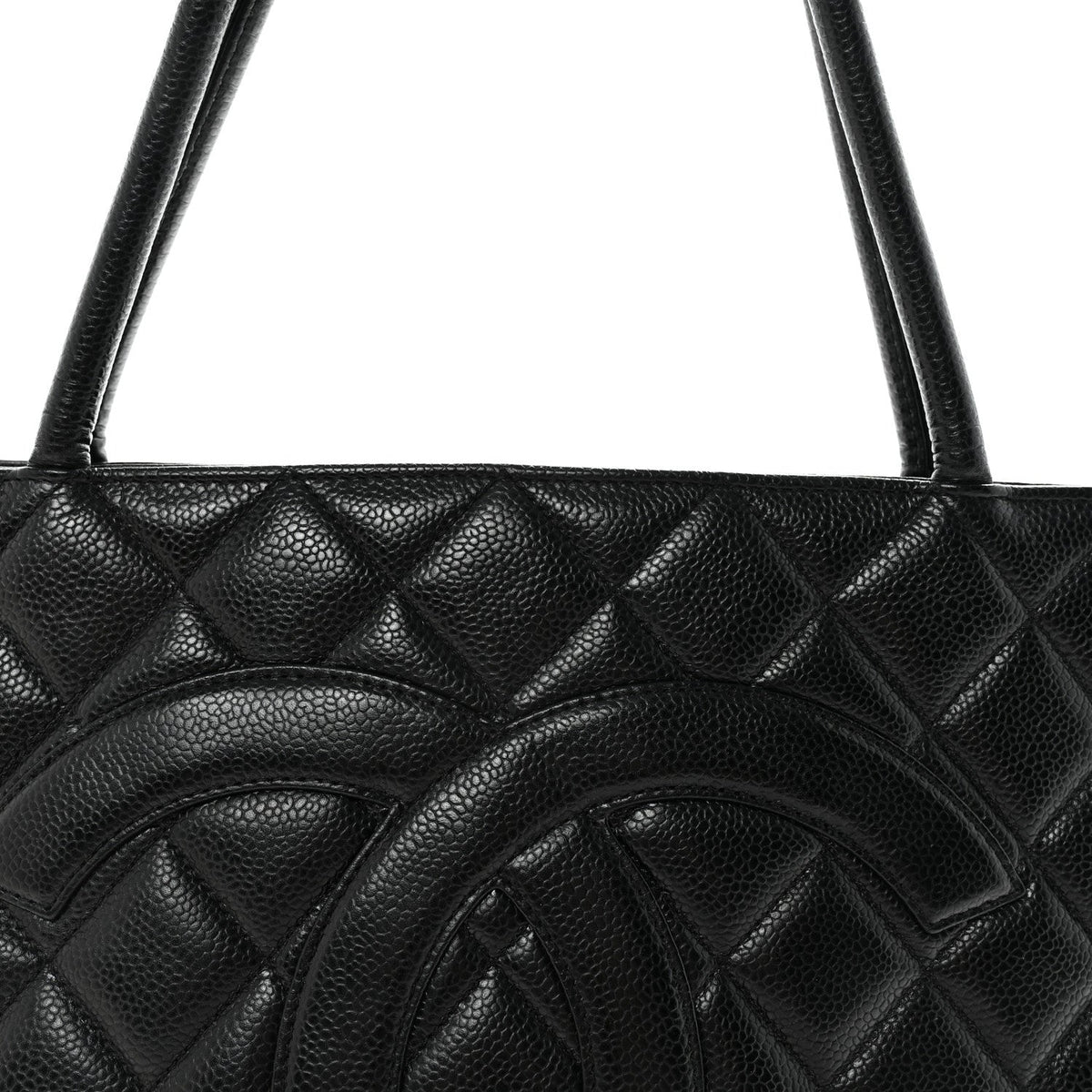 Caviar Quilted Medallion Tote Black
