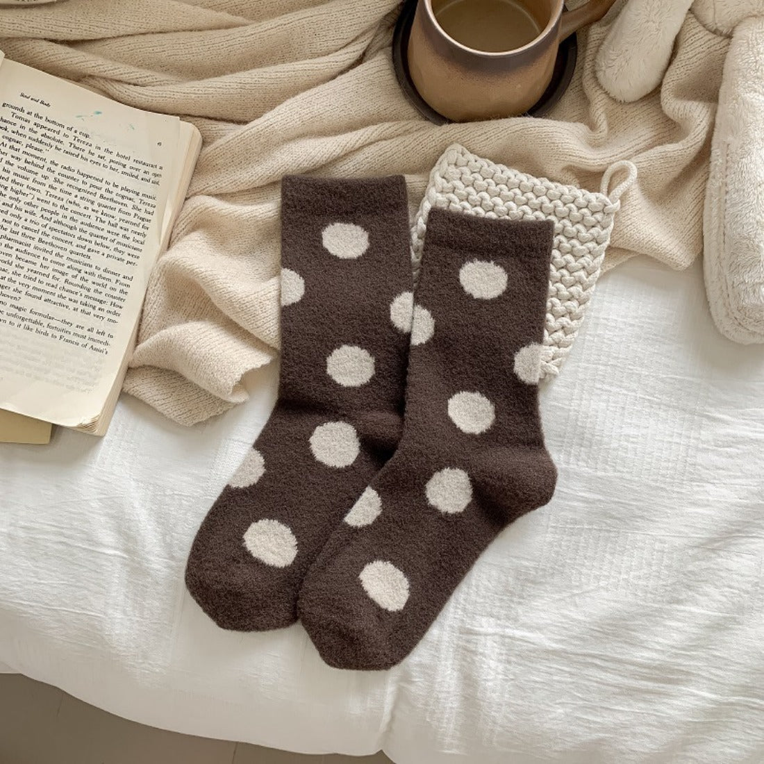 Rufia - Big Polka Dot Plush Warm Socks
