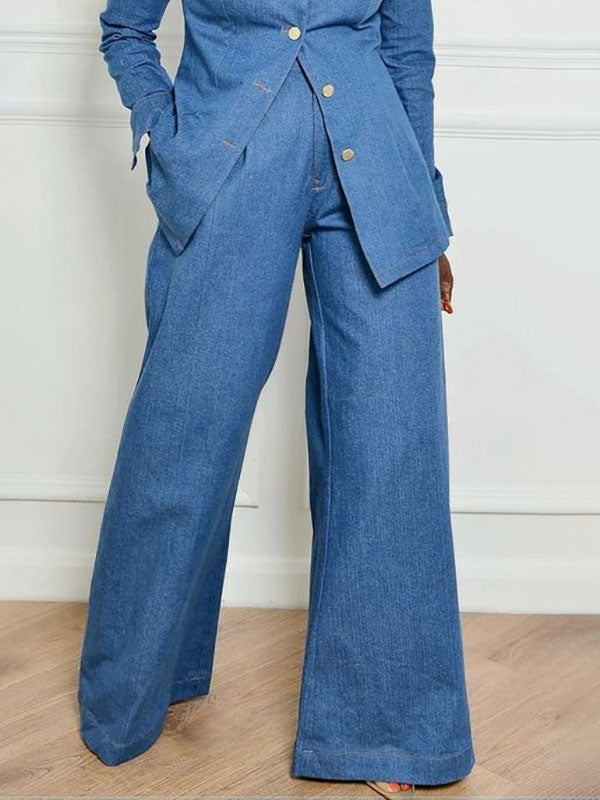 Long Sleeves Loose Buttoned Hollow Lapel Blouses&Shirts Tops