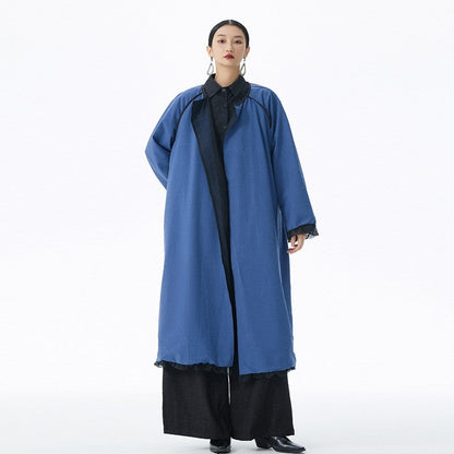 Vintage Patchwork Long Trench Coat